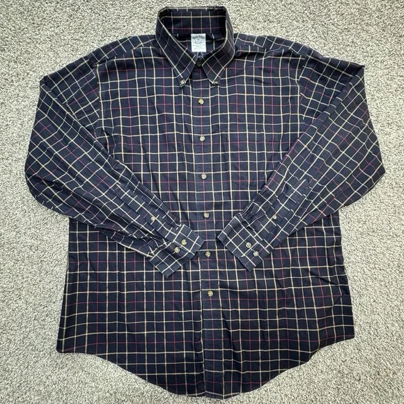Brooks Brothers Slim Fit Non-Iron Check Button‎ Down Long Sleeve Shirt - Picture 2 of 7